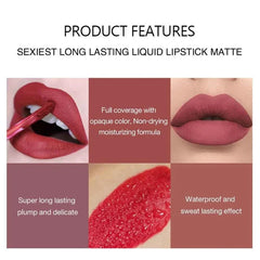 Handaiyan Matte Liquid Lipstick 12-Pieces Set (Waterproof)